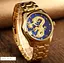 Чоловічий наручний годинник Skmei 9193 Дракон синій циферблат Золотисті - мініатюра 3