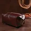 Кожаная глянцевая косметичка Shvigel 16407 коричневая - миниатюра 6
