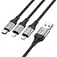 Кабель Hoco X102 Fresh iP + Micro + Type-C 3 in 1 1 м чорний - мініатюра 1