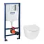 Комплект 4 в 1: Инсталляция Grohe Rapid SL 3 в 1 38772001 + Унитаз безободочный Kroner Harz WHI493736 RIMLESS с сиденьем Slim Duroplast / Soft-close / Quick relase KH493736WHIR - миниатюра 1