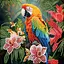 Алмазна мозаїка Папуга у джунглях Strateg ZAV1818-5, 18х18 см - мініатюра 1