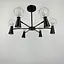 Чорна люстра ABELINA з 6-ма подвійними плафонами на 2 джерела світла Line.F YG 8006/6+6 BK - мініатюра 2