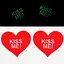 Световые виниловые наклейки на Соски 'Kiss Me!' для соблазнительного образа One size Красный K000258 - миниатюра 1
