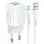 Зарядний пристрій Hoco N8 Briar dual port charger set з кабелем Micro USB - 2USB біле - мініатюра 3