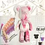 Конструктор картонний 3D-пазл Bearbrick біло-рожевий (ZX-155) - мініатюра 4