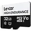 Карта памяти Lexar microSDHC, 32Gb, High-Endurance, Class10 UHS-I U1 V10, без адаптера, до 100/30 МБ/с (LMSHGED032G-BCNNG) - миниатюра 1