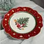 Тарелка десертная Christmas 21.5 см фарфоровый новогодний принт Бело красный - миниатюра 2