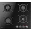 Варочная поверхность газовая на стекле Hansa 59 см чугун черная - миниатюра 1