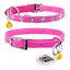Нашийник Waudog Glamour з резинкою клейовими стразами "Квітка" для котів (ширина 9мм довжина 22-30см) рожевий - мініатюра 1