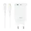 Мережевий зарядний пристрій XO CE29 20W 1USB-A+1USB-C Fast Charger with Lightning cable (NB-Q231A) Білий - мініатюра 4