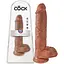 Фалоімітатор King Cock With Balls 10" 25 см коричневий - мініатюра 1