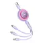 Кабель Baseus Bright Mirror 2 Series Retractable 3 in 1 Fast Charging Data Cable USB to M+L+C 66W 1.1 м Purple - мініатюра 3