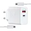 Сетевое зарядное устройство для Samsung S22 35W With Cable Type-C to Type-C High c0py Белый - миниатюра 1