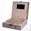 Скринька для прикрас бежева 2 яруси екошкіра 26×26×9 см органайзер для зберігання ювелірних виробів Сірий Yiwu HP-5-35G - мініатюра 2