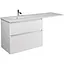 Тумба Мойдодир Палермо 80-U Adam 140 L Білий підвісна з крилом над пральною машиною Білий - мініатюра 1