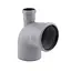 Колено канализационное с отводом TA Sewage 50х110х110, 90° (вверх) TR110013 - миниатюра 1