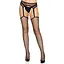 Панчохи-сітка Leg Avenue Net stockings With garter belt One Size Black, пояс, підв’язки - мініатюра 1