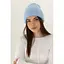 Женская вязаная шапка Ангора Ажур с флисовой подкладкой 60% ангора Голубой - миниатюра 1