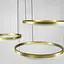 Светодиодная люстра на три кольца в латунном каркасе 80+60+40 см Ст. 9009-800*600*400 GD Line F - миниатюра 5