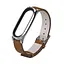Шкіряний ремінець MiJobs для фітнес-браслета Xiaomi Mi Band 3 и 4 Type C коричневий, тримач - сріблястий - мініатюра 2