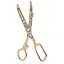 Брошь ножницы булавка желтый металл - миниатюра 1