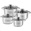 Набор кастрюль Edenberg EB-4032 8 предметов из нержавеющей стали 2.1л, 3.0 л, 4.0 л, 6.6 л - миниатюра 1