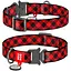 Нашийник для собак Waudog Nylon нейлоновий c QR паспортом, малюнок Шотландка червона, металева пряжка-фастекс, M, Ш 20 мм, Дов 24-40 см - мініатюра 1