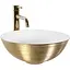 Умивальник Rea Stella brushed gold white накладний REA-U9087, Золотий - мініатюра 1
