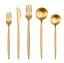 Набор столовых приборов золото из нержавеющей стали 18/10 на 5 предметов. - миниатюра 1