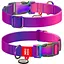Нашийник для собак з нейлону WAUDOG Nylon Recycled з QR паспортом градієнт S 1.5х25-35 cм фіолетовий - мініатюра 1