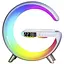 Настільна смарт лампа нічник RGB G-Smart Light з бездротовою зарядкою 15W та Bluetooth колонкою - мініатюра 1