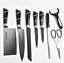 Набор ножей для кухни с подставкой Rainberg RB-8804 кухонные ножи и подставки черный - миниатюра 2
