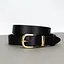 Ремінь шкіряний жіночий HC-3092 чорний із золотою пряжкою (130 см) - мініатюра 1