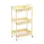 Этажерка Wall Sticker SW-00002113 мобильная трехъярусная универсальная из металла 45х30х78 см кремовая - миниатюра 1