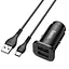 Комплект для авто - зарядный и кабель Type-C - HOCO NZ4 Wise road dual port car charger set черный - миниатюра 5