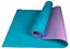 Коврик для йоги и фитнеса EasyFit TPE+TC 6 мм двухслойный + Чехол мятный с фиолетовым (EF-1924E-MV) - миниатюра 5