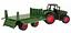 Трактор с прицепом Ramiz 1:24 зеленый - миниатюра 5