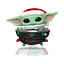 Коллекционная фигурка Funko Pop Мандалорец Грогу The Mandalorian Grogu with Santa Hat in Pram 10 см FP G 746 - миниатюра 2