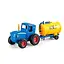Дитячий іграшковий металопластиковий трактор з причепом-цистерною Синій трактор Синій/Жовтий - мініатюра 1