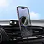 Автотримач для телефона HOCO HW33 Metal ring magnetic wireless fast charging car holder (center console) Metal Grey - мініатюра 7