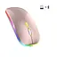 Мишка безшумна комп'ютерна, бездротова Macarone Bluetooth, USB, що перезаряджається, Рожева  - мініатюра 2