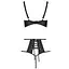 Комплект з еко-шкіри: бюстгальтер та трусики з перфорацією Passion Tamaris Set black L/XL - мініатюра 3