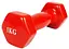 Гантель для фитнеса 1.0 кг EasyFit с виниловым покрытием красная (EF-2648-R) - миниатюра 1