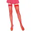Панчохи Leg Avenue Nylon Fishnet Thigh Highs Red One size - мініатюра 1