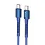 Кабель Hoco X71 Type-C to Type-C Especial 60W усиленное оплетение синий - миниатюра 5
