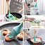 Набор кухонных принадлежностей Kitchen Set 12 предметов, силиконовый бирюзовый, с деревянными ручками - миниатюра 4