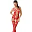 Бодистокинг Passion BS054 Red, комбинезон, имитация чулок, открытый животик - миниатюра 1