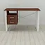 Письмовий стіл із ящиками Ferrum-decor Оскар 750x1400x600 метал Білий ДСП Венге 16 мм (FRD-105384) - мініатюра 2