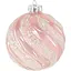 Елочный шарик Chomik стеклянный рельефный 8 см блестки широкие розовый (BOZ4761) - миниатюра 1