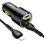 АЗП Hoco NZ6 PD45W (2Type-C/1USB) + Type-C to Lightning Black - мініатюра 3